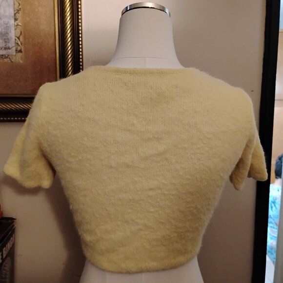 Zara -M- wool polyesters crop top light yellow - Picture 4 of 4